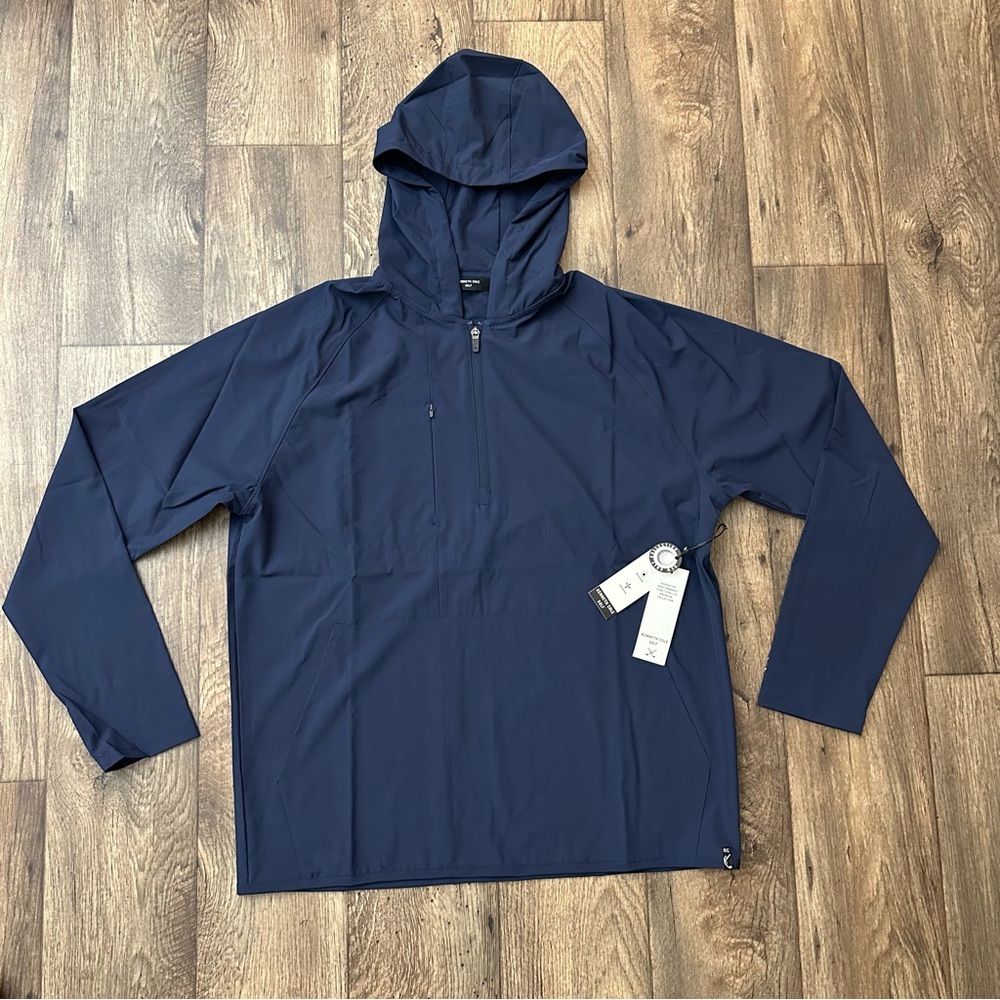Kenneth Cole Golf Hooded Jacket 1/2 Zip Water Resistant Lightweight Men’s Size L